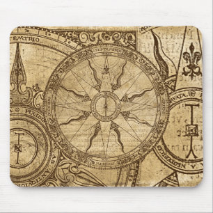 Old Compass Rose Mouse Pad