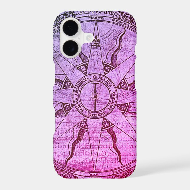 Old Compass Rose Purple  iPhone Case (Back)