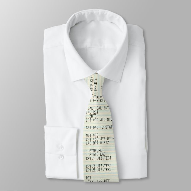 Old Computer Source Code Neck Tie (Tied)