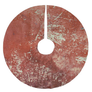 Old Copper: Vivid Metal Texture. Brushed Polyester Tree Skirt