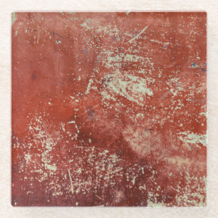 Old Copper: Vivid Metal Texture. Glass Coaster