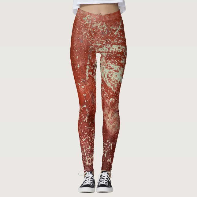 Old Copper: Vivid Metal Texture. Leggings (Front)