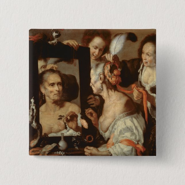 Old Coquette Pinback Button (Front)