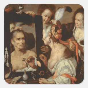 Old Coquette Square Sticker