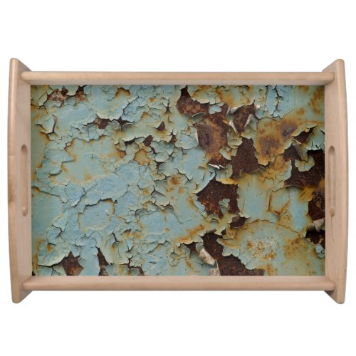 Old corroded rusty metallic background serving tray