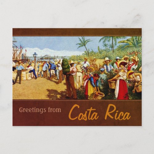 Old Costa Rican Painting Postcard
