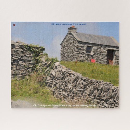 Old Cottage and Stone Walls Galway Ireland Jigsaw Jigsaw Puzzle