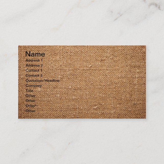 Old Cotton Canvas Texture For Background Business Card (Front)