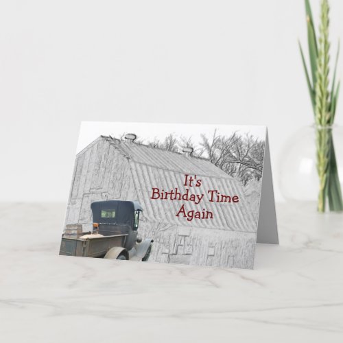 Old Country Barn  Vintage Pickup_ _customize it Card
