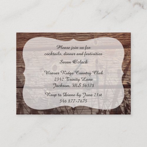 Old Country Wedding Enclosure Card