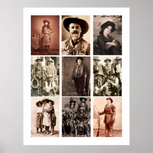 Old Country Western Cowboys Cowgirls Photographs Poster