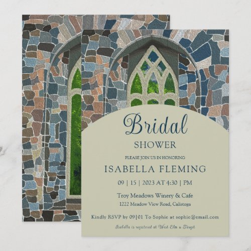 Old Countryside Church Bridal Shower Invitation