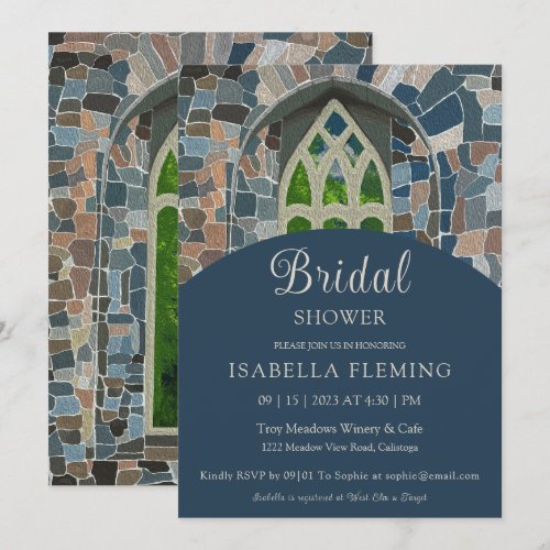 Old Countryside Church Bridal Shower Invitation