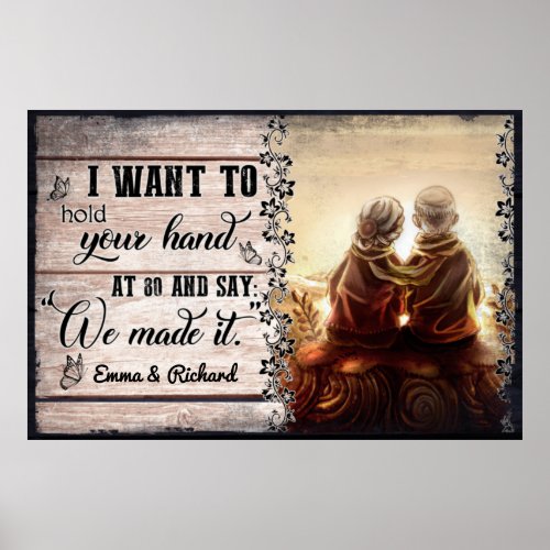 Old Couple I want to hold your hand Poster