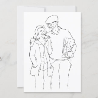 Old Couple original art Anniversary Holiday Card