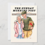 Old Couple Vintage Magazine(Norman Rockwell Style) Holiday Card