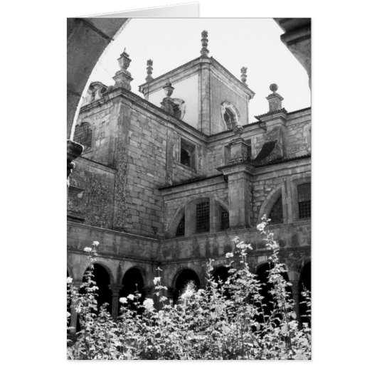Old Courtyard Black & White Photograph Cards (Front)