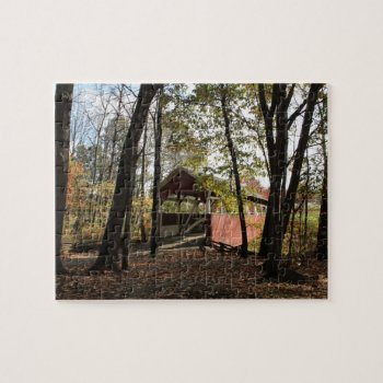 Old Covered Bridge. Jigsaw Puzzle by Scotts_Barn at Zazzle