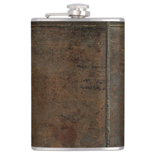 Old Cow Hide Look In Brown Hip Flask