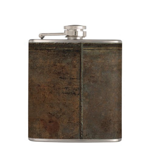 Old Cow Hide Look In Brown Hip Flask