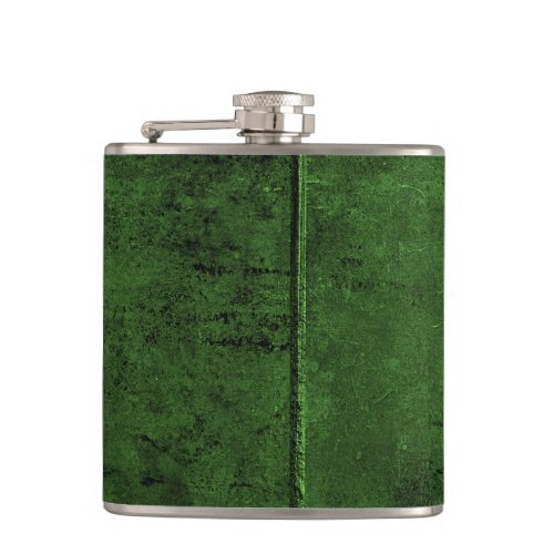 Old Cow Hide Look In Emerald Green Hip Flask