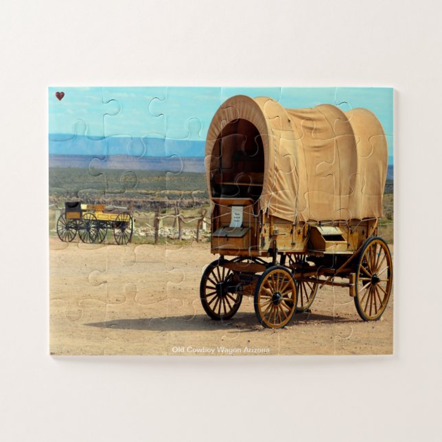 Old Cowboy Wagon Jigsaw Puzzle (Horizontal)