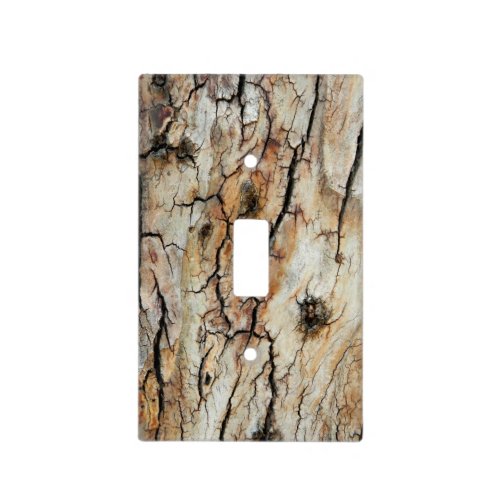 Old cracked wood natural tree bark picture light switch cover