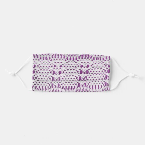 old crochet lace design on pink adult cloth face mask