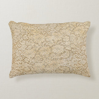 Old Crochet Lace Floral Pattern + your ideas Accent Pillow
