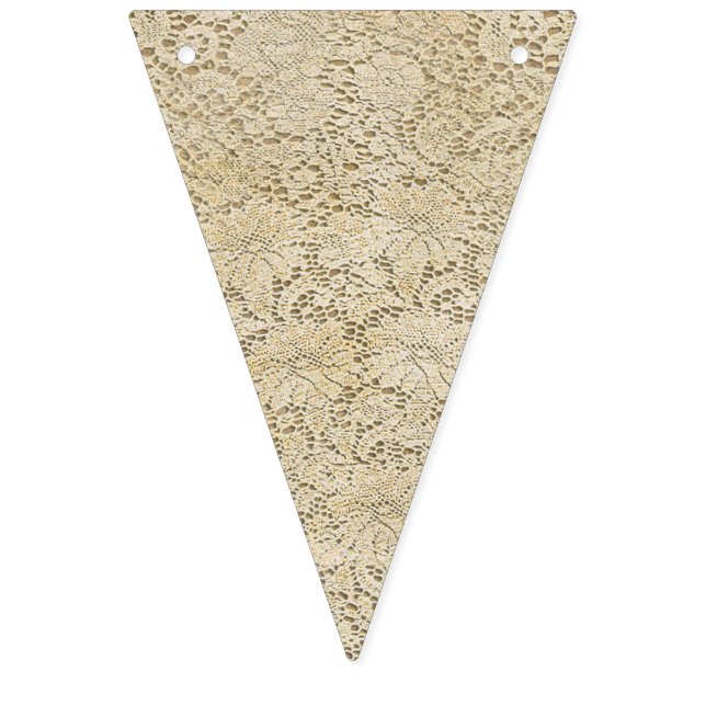 Old Crochet Lace Floral Pattern + your ideas Bunting Flags (First Flag)