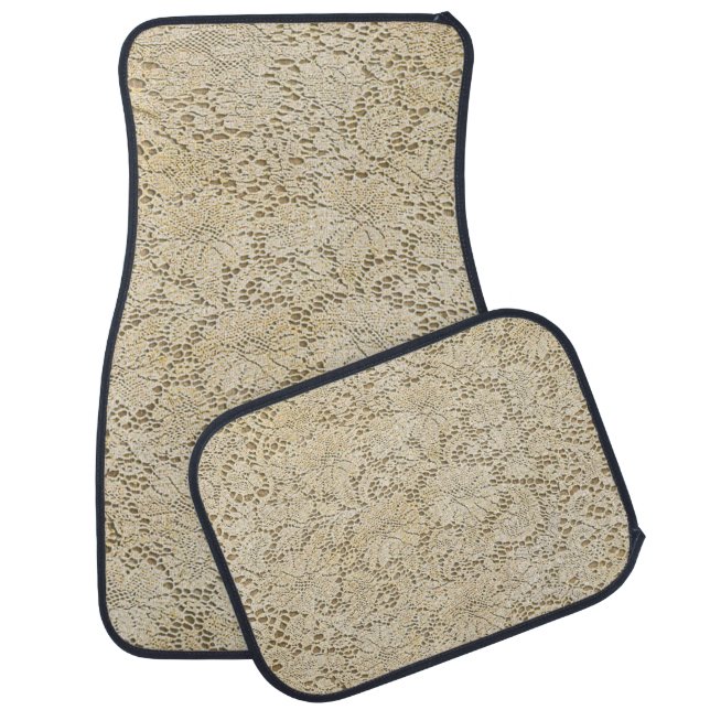 Old Crochet Lace Floral Pattern + your ideas Car Mat (Set)