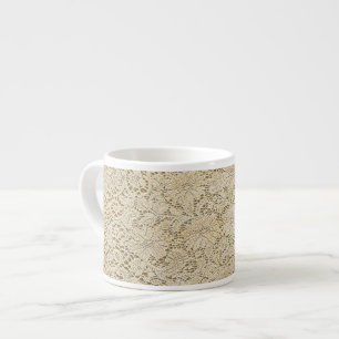 Old Crochet Lace Floral Pattern + your ideas Espresso Cup