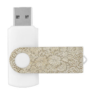 Old Crochet Lace Floral Pattern + your ideas Flash Drive