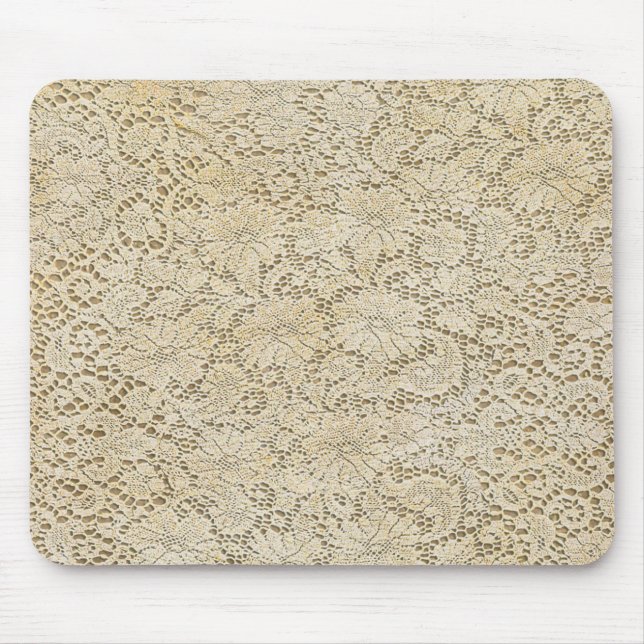 Old Crochet Lace Floral Pattern + your ideas Mouse Pad (Front)