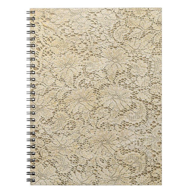 Old Crochet Lace Floral Pattern + your ideas Notebook (Front)