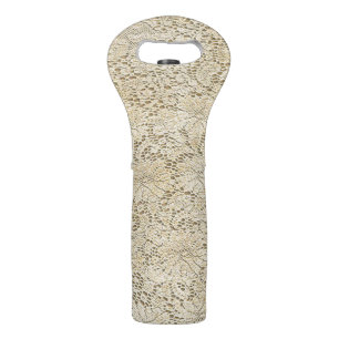 Old Crochet Lace Floral Pattern + your ideas Wine Bag