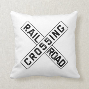 Old Crossbuck Sign Throw Pillow