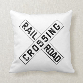 Old Crossbuck Sign Throw Pillow