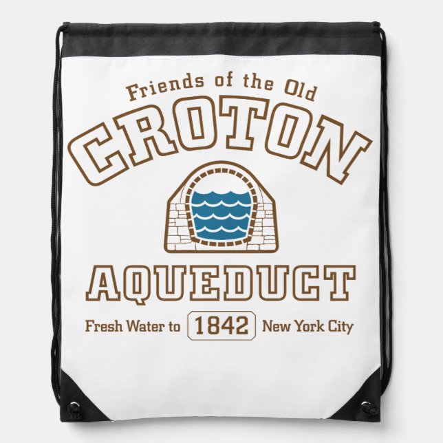 Old Croton Aqueduct Drawstring Bag (Front)