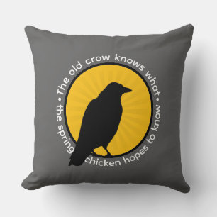Old Crow Throw Pillow