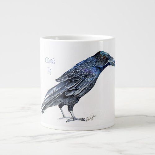 Old Crows Cup Raven image Large Coffee Mug