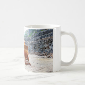 Old Damaged Excavator Sitting In A Rock Quarry Coffee Mug