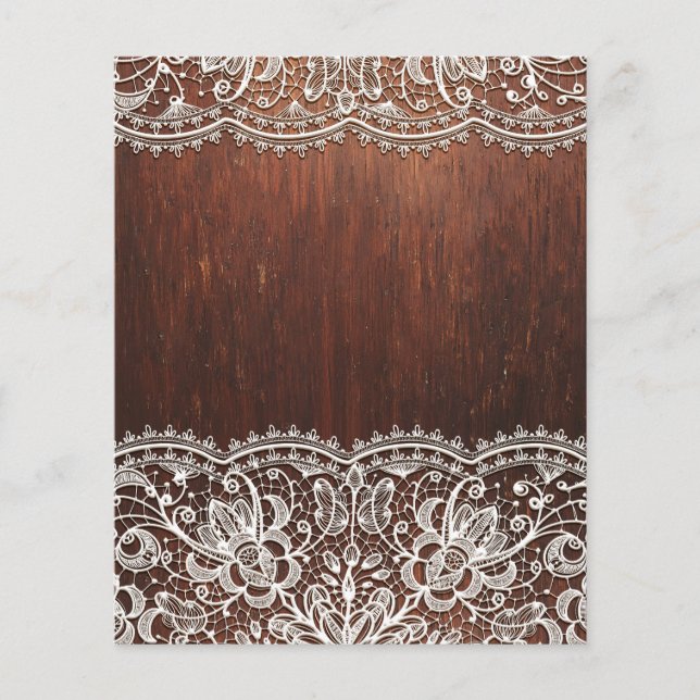 Old Dark Wood & White Lace Border Scrapbook Paper (Front)