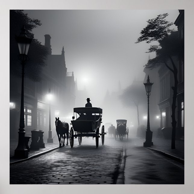 Old days black and white image poster (Front)