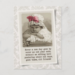 Old Days, Old Friends - Vintage Reproduction Postcard