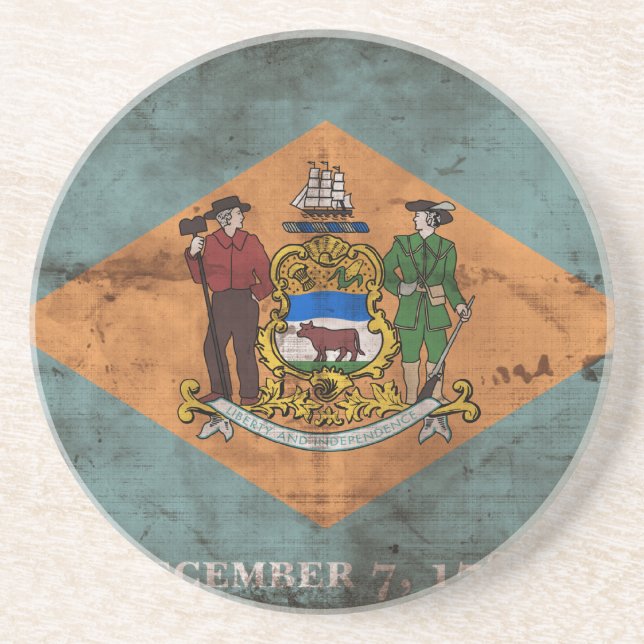 Old Delaware Flag; Coaster (Front)