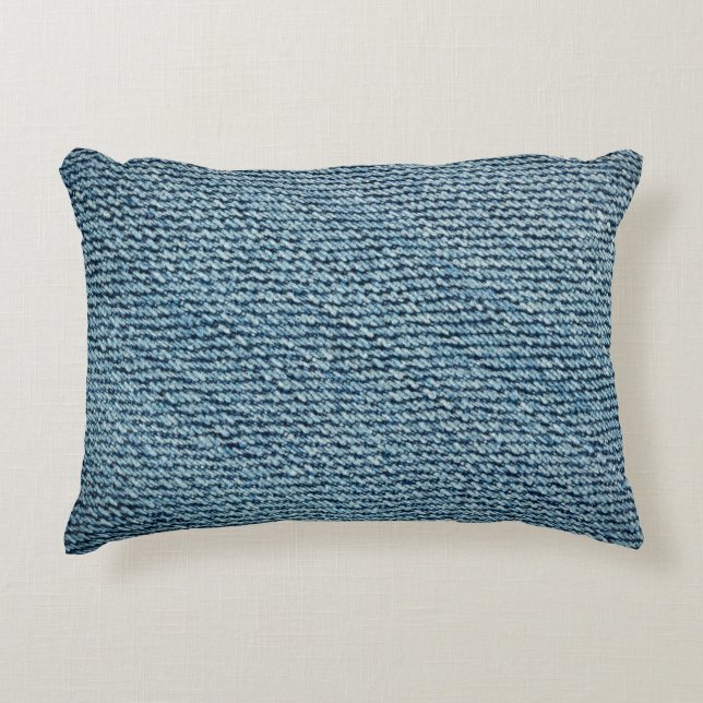 Old denim fabric background texture. abstract, anc accent pillow (Front)