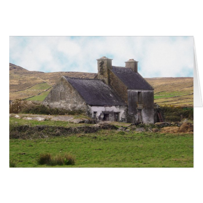 Old derelict Irish Cottage Cards