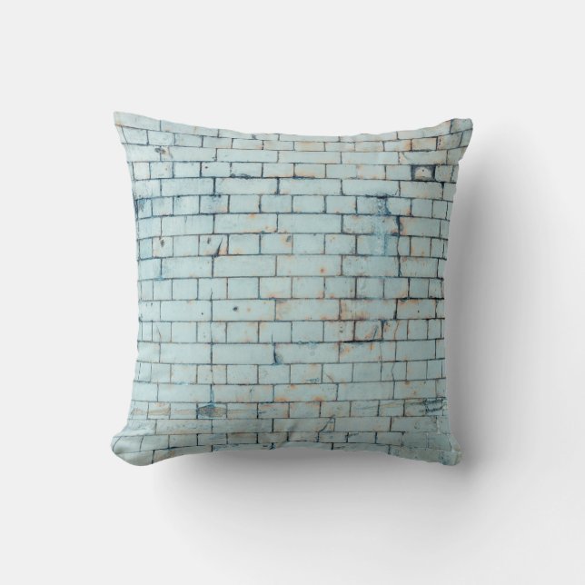Old dirty white brick wall backgroundabstract, age throw pillow (Front)