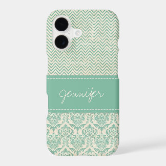 Old Distressed Aqua Custom Name  iPhone 17 Case